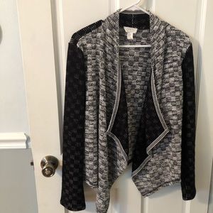 Loft women’s black and white size medium cardigan sweater.